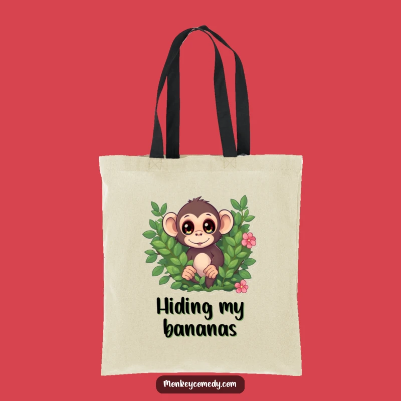 Funny Monkey Surprise Tote Bag, Wide Eyes, Bush Peek, Jungle Carryall