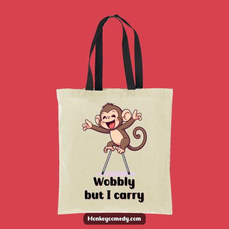 Funny Monkey on Stilts Tote Bag: Carry Your Laughs, Chic & Comical!